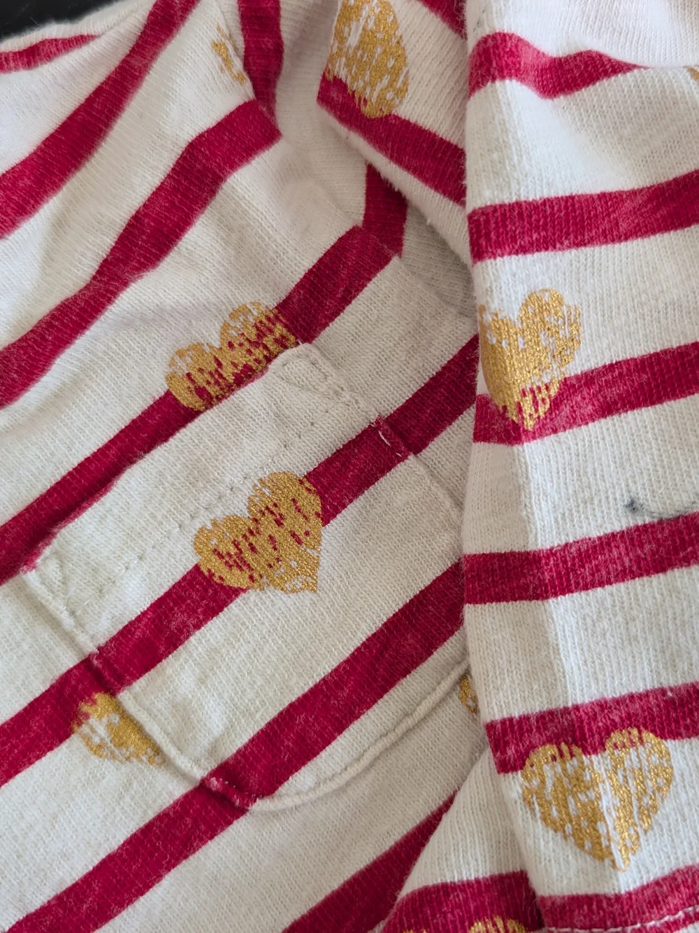 GAP Red and Gold Heart Stripe Dress with Navy Skirt 4T